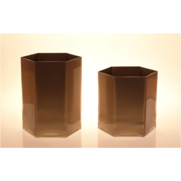 JARRÓN HEXAGONAL Ø.20 x H.25 ORO