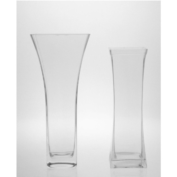 JARRÓN CUADRACÓNICO DE CRISTAL