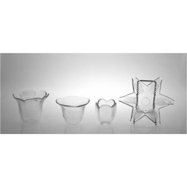 PORTAVELA ESTRELLA 6 PUNTAS TRANSPARENTE Ø.11 X H.4