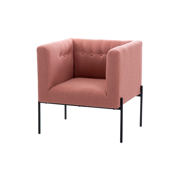 SILLON TEXTIL ROSA C/PATAS METAL NEGRO 70X65X75 CM