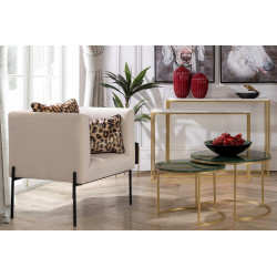 comprar SILLON TEXTIL BLANCO PATAS METAL NEGRO 70X65X75 CM online de  desde 251,68 €
