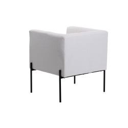 comprar SILLON TEXTIL BLANCO PATAS METAL NEGRO 70X65X75 CM online de  desde 251,68 €