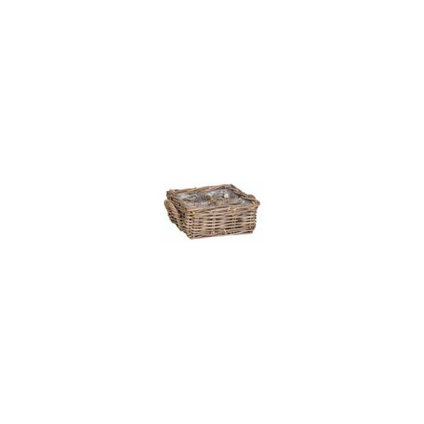 MORAVIT Cesta 4 DEP. - Rattan con plástico