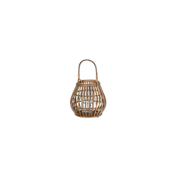 PALU portavelas con cristal - RATTAN