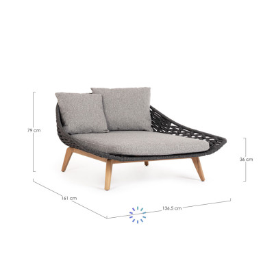 comprar DAYBED CON COJINES TAMIRES ANTRACITA online de BIZZOTTO desde 2,889.47