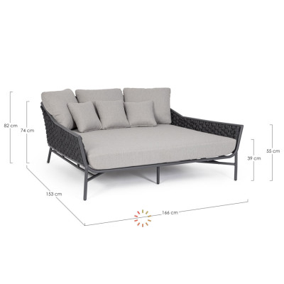 comprar DAYBED CON COJINES EVERLY ANTRACITA QS22/GRAPHITE online de BIZZOTTO desde 4,063.81
