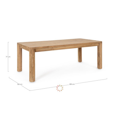 comprar MESA MAVERICK 200X100 TAPA Y PATAS DE MADERA DE TECA RECICLADA online de BIZZOTTO desde 2,237.81