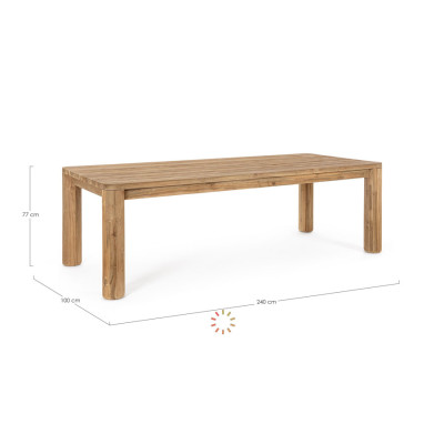 comprar MESA MAVERICK 240X100 TAPA Y PATAS DE MADERA DE TECA RECICLADA online de BIZZOTTO desde 2,593.05