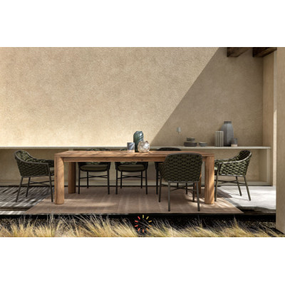 comprar MESA MAVERICK 240X100 TAPA Y PATAS DE MADERA DE TECA RECICLADA online de BIZZOTTO desde 2,593.05