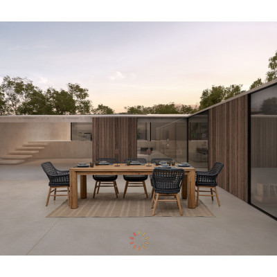 comprar MESA MAVERICK 240X100 TAPA Y PATAS DE MADERA DE TECA RECICLADA online de BIZZOTTO desde 2,593.05