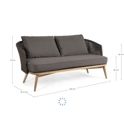 comprar SOFÁ 2-3 PLAZAS CON COJIN NINFA DARK online de BIZZOTTO desde 2,855.53