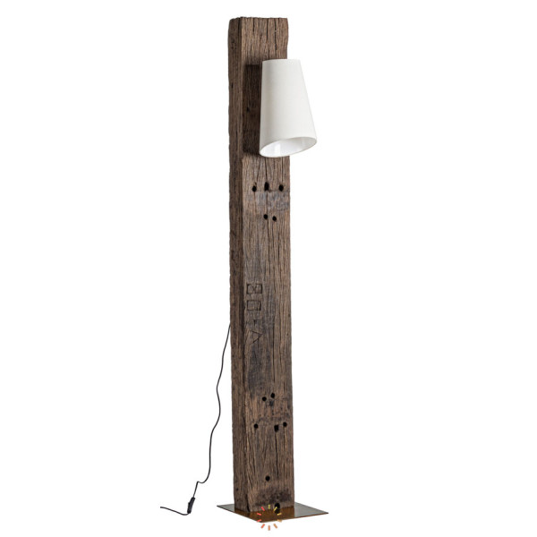 LÁMPARA DE PIE COCOON LATÓN-BLANCO H200
