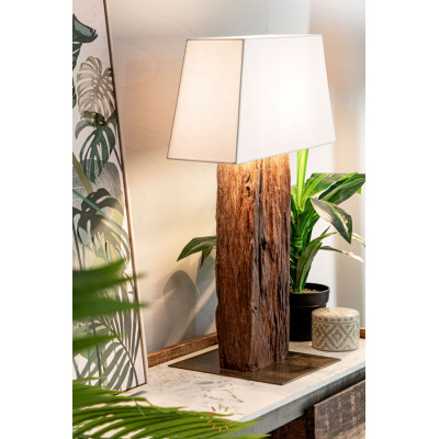 comprar LÁMPARA DE SOBREMESA HUGO LATÓN-BLANCO H online de BIZZOTTO desde 377,87 €