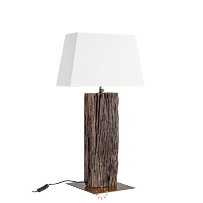 comprar LÁMPARA DE SOBREMESA HUGO LATÓN-BLANCO H online de BIZZOTTO desde 377,87 €