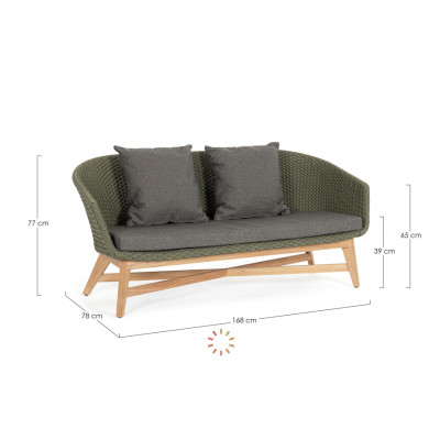 comprar SOFÁ 2 PLAZAS CON COJIN COACHELLA VERDE online de BIZZOTTO desde 2,287.59