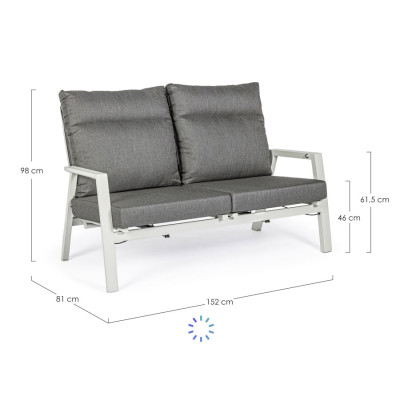 comprar SOFÁ 2 PLAZAS RECL CON COJÍN KLEDI LUNAR online de BIZZOTTO desde 1,389.30