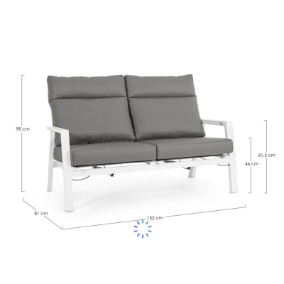 comprar SOFÁ 2 PLAZAS RECL CON COJÍN KLEDI BLANCO JX11 online de BIZZOTTO desde 1,389.30