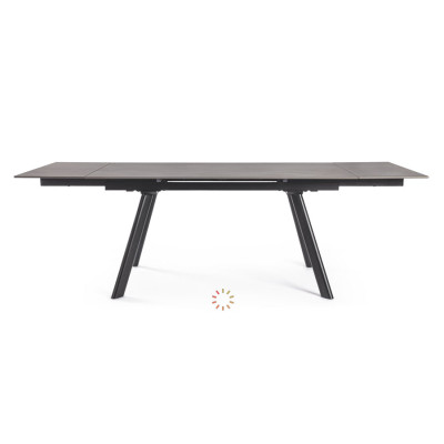 comprar MESA EXTERIOR JARKKO 160-240X90 NEGRO online de BIZZOTTO desde 843,99 €