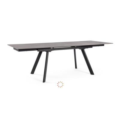 comprar MESA EXTERIOR JARKKO 160-240X90 NEGRO online de BIZZOTTO desde 843,99 €