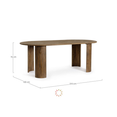comprar MESA ORLANDO OVAL MARRÓN 210X100 online de BIZZOTTO desde 920,92 €