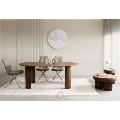 comprar MESA ORLANDO OVAL MARRÓN 210X100 online de BIZZOTTO desde 920,92 €