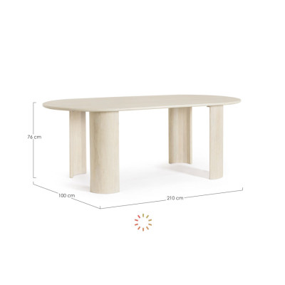 comprar MESA ORLANDO OVAL NAT 210X100 online de BIZZOTTO desde 920,92 €