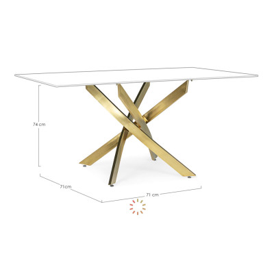 comprar BASE MESA GEORGE DORADO 160X90 online de BIZZOTTO desde 305,46 €
