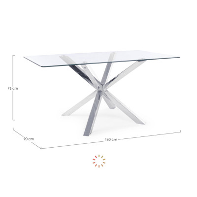 comprar MESA MAY RECT VIDRIO PATA ACE 160X90X75H online de BIZZOTTO desde 441,23 €