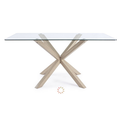 comprar MESA MAY RECT. VIDRIO PATA NAT. 160X90 online de BIZZOTTO desde 350,72 €