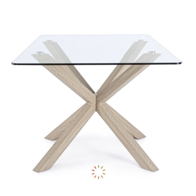 comprar MESA MAY RECT. VIDRIO PATA NAT. 160X90 online de BIZZOTTO desde 350,72 €