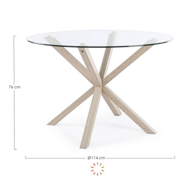 comprar MESA MAY RED VIDRIO PATA NATURAL D114 online de BIZZOTTO desde 298,68 €