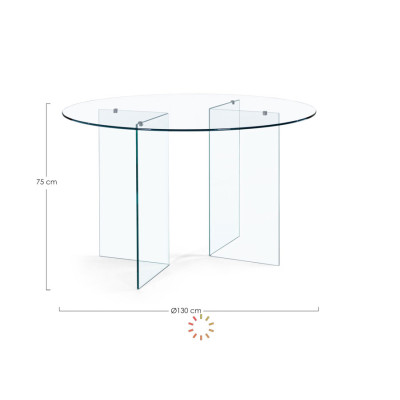 comprar MESA IRIDE RED VIDRIO D130 online de BIZZOTTO desde 459,33 €