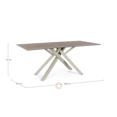 comprar MESA SEAN GRIS PALOMA 180X90 online de BIZZOTTO desde 871,14 €