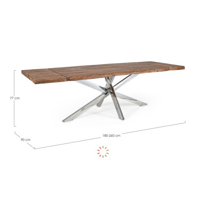 comprar MESA EXTERIOR ARKANSAS 180-260X90 online de BIZZOTTO desde 1,221.86