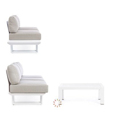 comprar SET SOFÁ ESQ. CON COJINES KONNOR BLANCO CX21 online de BIZZOTTO desde 2,663.20