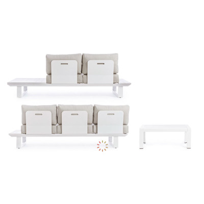 comprar SET SOFÁ ESQ. CON COJINES KONNOR BLANCO CX21 online de BIZZOTTO desde 2,663.20