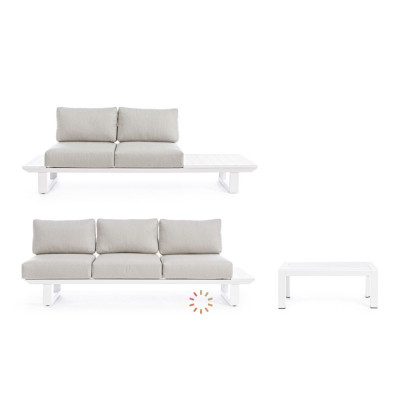 comprar SET SOFÁ ESQ. CON COJINES KONNOR BLANCO CX21 online de BIZZOTTO desde 2,663.20