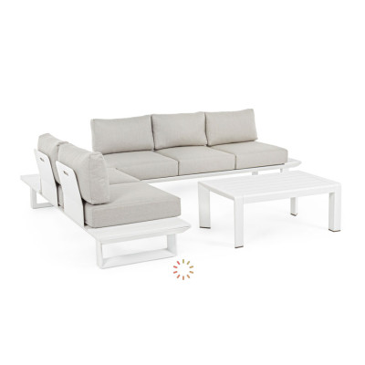 comprar SET SOFÁ ESQ. CON COJINES KONNOR BLANCO CX21 online de BIZZOTTO desde 2,663.20