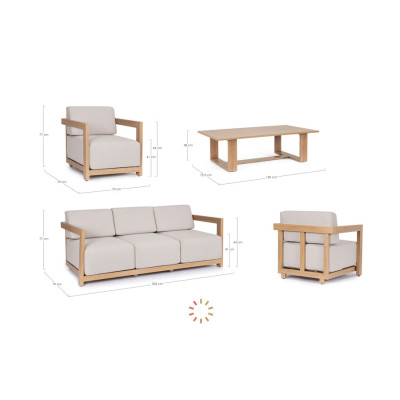 comprar SET4 SOFÁ CON COJINES THESEUS NATURAL online de BIZZOTTO desde 3,839.80