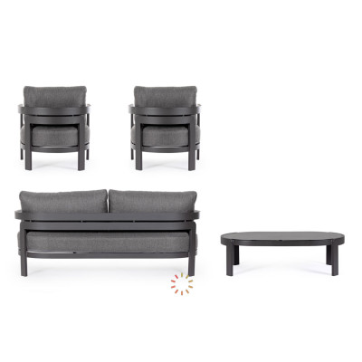 comprar SET4 SOFÁ CON COJINES PRESLEY ANTRACITA WG21 online de BIZZOTTO desde 3,504.92