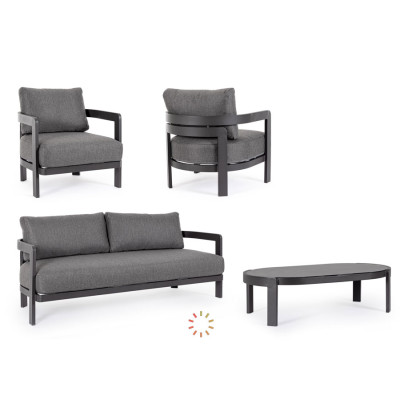 comprar SET4 SOFÁ CON COJINES PRESLEY ANTRACITA WG21 online de BIZZOTTO desde 3,504.92