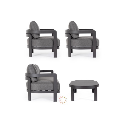 comprar SET4 SOFÁ CON COJINES PRESLEY ANTRACITA WG21 online de BIZZOTTO desde 3,504.92