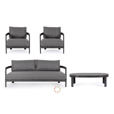 comprar SET4 SOFÁ CON COJINES PRESLEY ANTRACITA WG21 online de BIZZOTTO desde 3,504.92