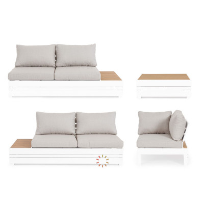 comprar SET SOFÁ ESQ. CON COJINES OSTEN BLANCO SJ6 online de BIZZOTTO desde 3,269.60