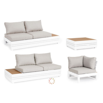 comprar SET SOFÁ ESQ. CON COJINES OSTEN BLANCO SJ6 online de BIZZOTTO desde 3,269.60