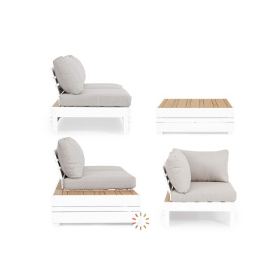 comprar SET SOFÁ ESQ. CON COJINES OSTEN BLANCO SJ6 online de BIZZOTTO desde 3,269.60