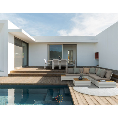 comprar SET SOFÁ ESQ. CON COJINES OSTEN BLANCO SJ6 online de BIZZOTTO desde 3,269.60