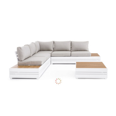 comprar SET SOFÁ ESQ. CON COJINES OSTEN BLANCO SJ6 online de BIZZOTTO desde 3,269.60