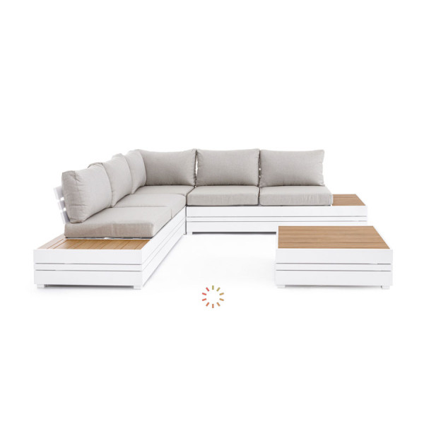 SET SOFÁ ESQ. CON COJINES OSTEN BLANCO SJ6