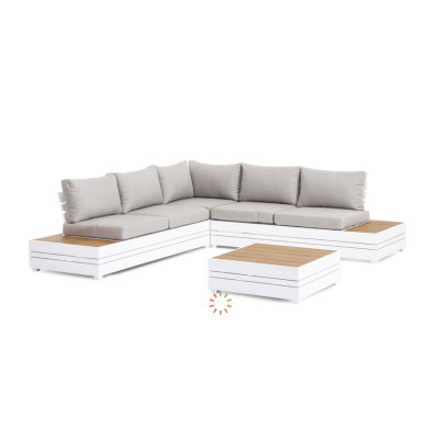 comprar SET SOFÁ ESQ. CON COJINES OSTEN BLANCO SJ6 online de BIZZOTTO desde 3,269.60